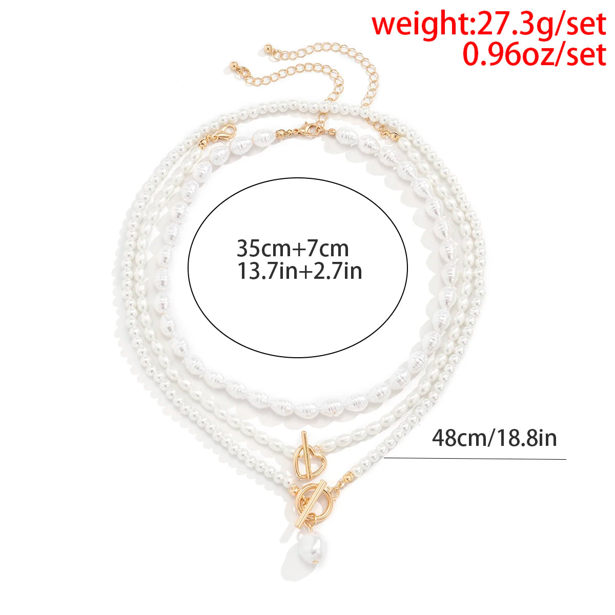 "Pearly" Kunstperlen Ketten Set