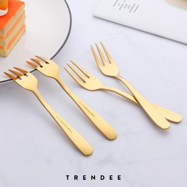 "Rio" 8/12-teiliges Kuchengabel-Set aus Edelstahl in Gold